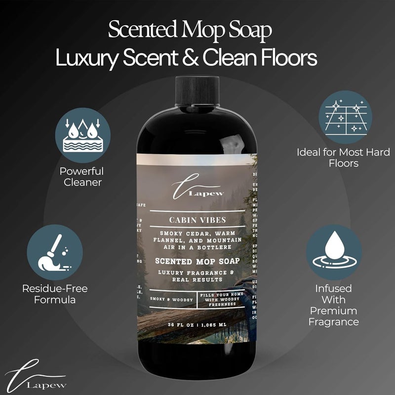 Lapew Cabin Vibes Scented Mop Soap Concentrate 36 oz | Premium Fragranced Floor Cleaner | Streak-Free | Hard Floor Cleaning Solution | Eco Friendly | Made in USA (Autumn Woods) - Image 2